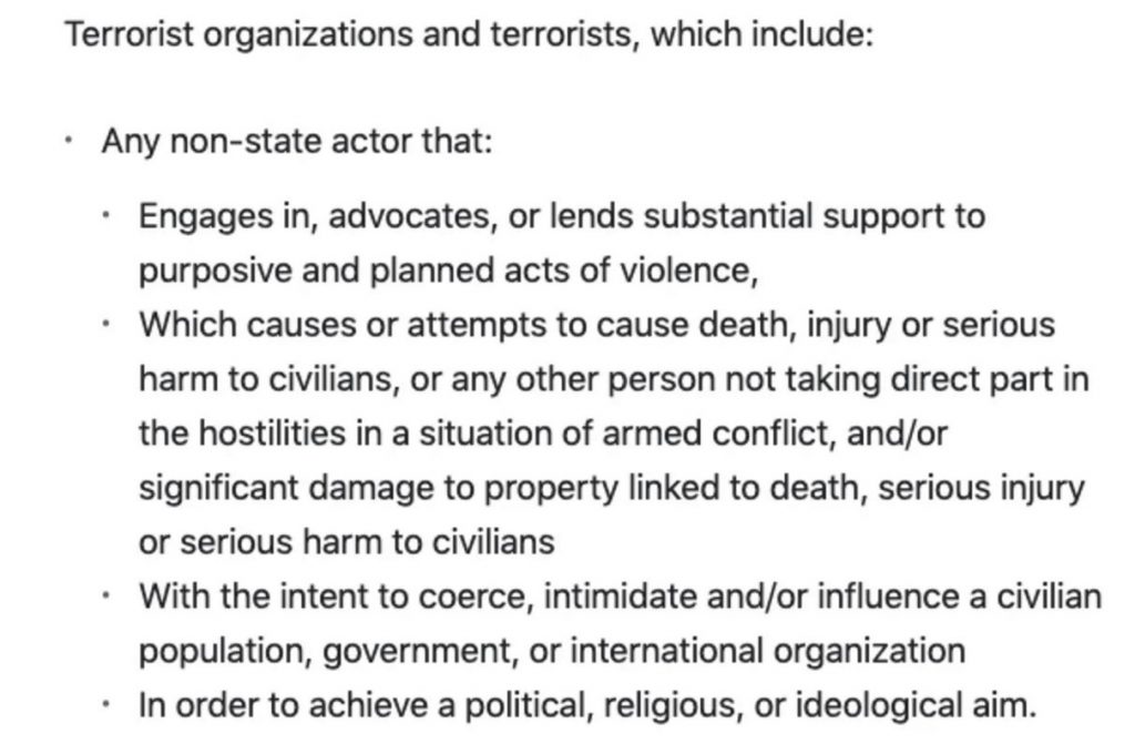 Facebook terrorism definition