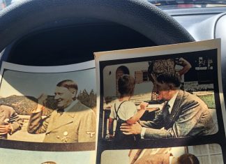 Hitler pictures fall out of a book at yardsale in USA