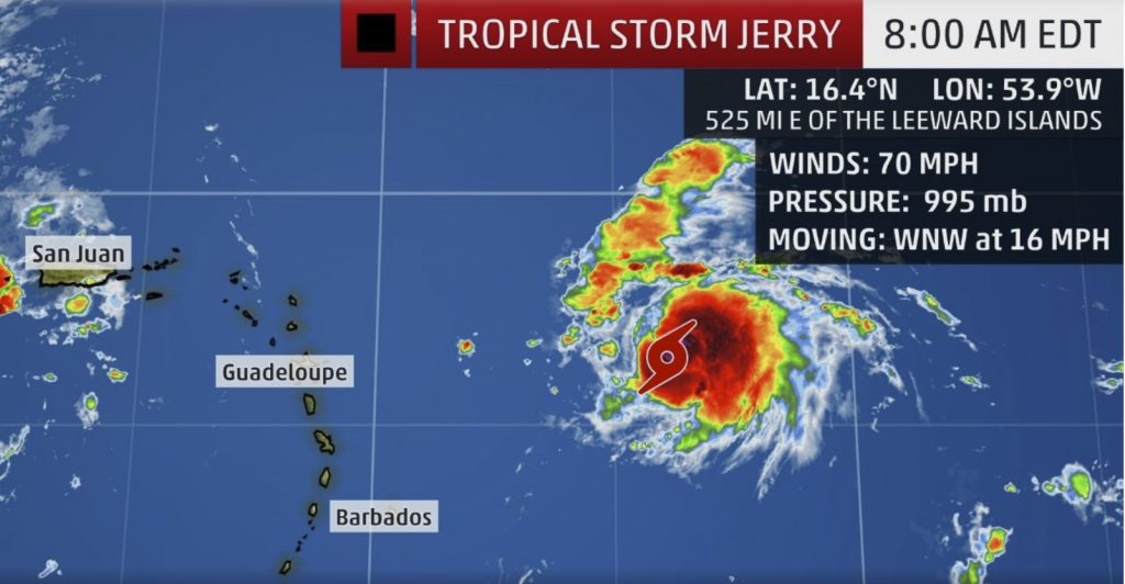 tropical storm jerry,Tropical storm Jerry expected to become Hurricane