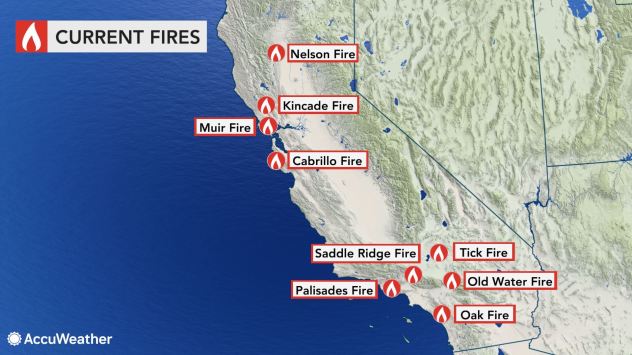 california wildfires map