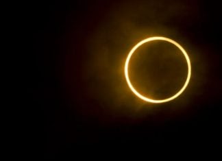 Annualr solar eclipse or ring of fire eclipse of the sun on December 26 2019