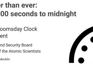 Doomsday Clock 2020, doomsday 100 seconds to midnight, The end of the world has never been closer. It is 100 seconds to midnight