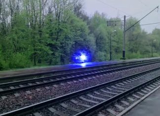 ball lightning railway tracks video, video mysterious glowing orb railway tracks,A mysterious ball of lightning appears along railway tracks somewhere in Europe, mysterious orb