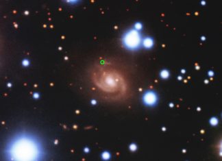 fast radio burst, fast radio burst origin discovery, Image of the host galaxy of FRB 180916. New measurements have allowed astronomers to pinpoint the location of a Fast Radio Burst in a nearby galaxy — making it the closest known example to Earth and only the second repeating burst source to have its location pinpointed in the sky