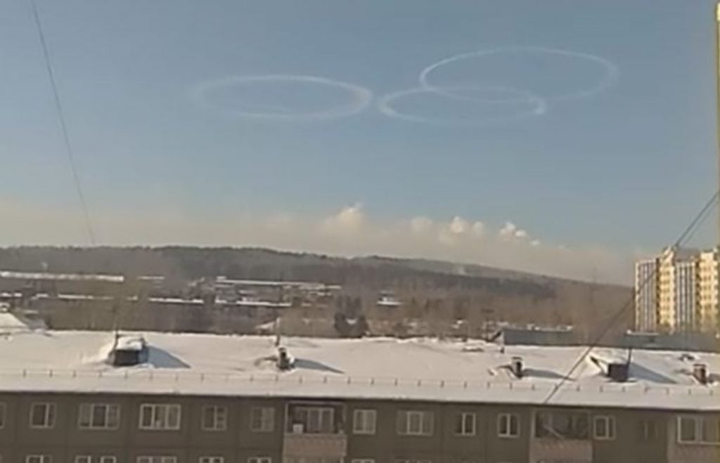three strange cloud rings sky irkutsk russia, Ring-like clouds above Irkutsk in southern Russia