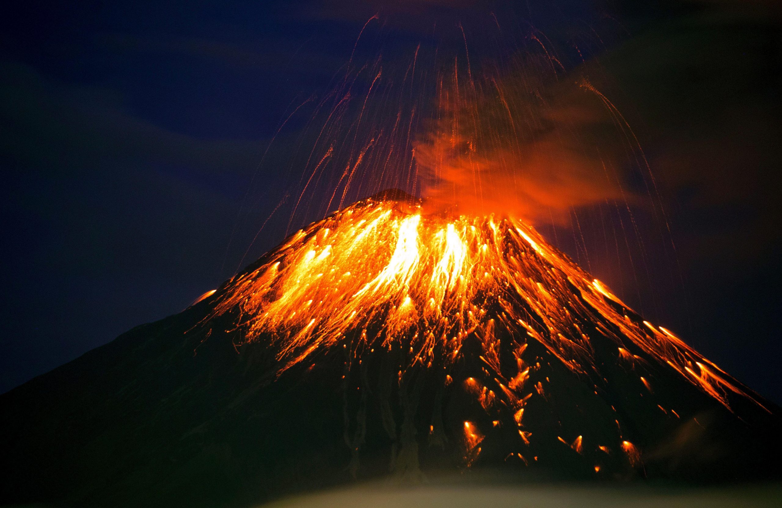 The Black Giant volcano  Tungurahua  in Ecuador shows early 