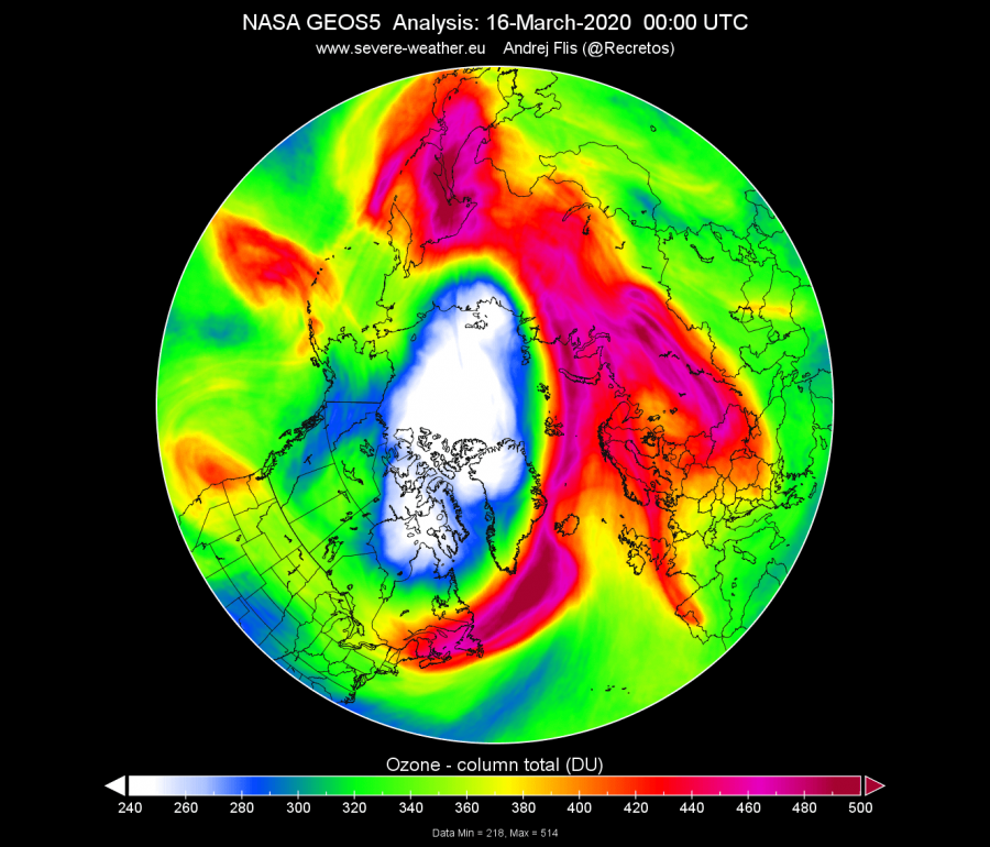 Rare Arctic ozone hole, Rare Arctic ozone hole march 2020, Rare Arctic ozone hole forms over the North Pole