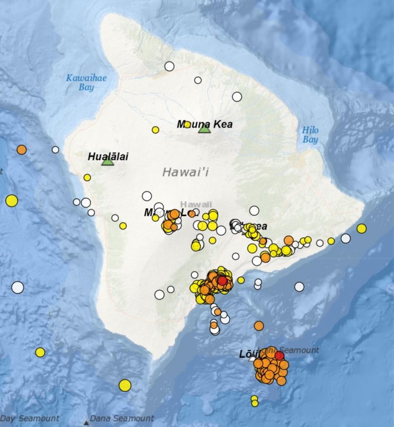 Rare earthquake swarm rocks Lō'ihi Seamount volcano Off Hawaii's Big
