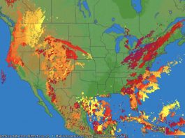 lots of lightnings west coast usa