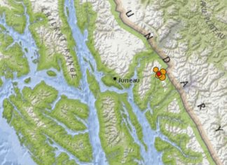 enhanced Seismic activity near Mt. Ogden and Wright Glacier about 40 miles east of Juneau, Earthquake swarm near Juneau Alaska linked to glacier movements, WHAT IS CAUSING SEISMICITY NEAR MT. OGDEN IN SOUTHEAST ALASKA?