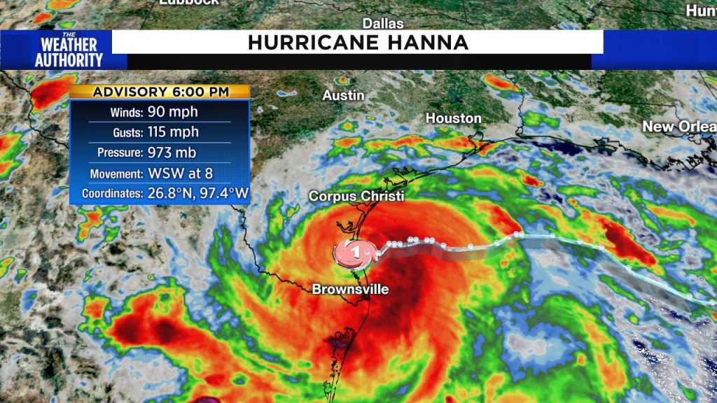 hurricane Hanna Texas landfall, hurricane Hanna Texas landfall video, hurricane Hanna Texas landfall pictures, hurricane Hanna Texas landfall july 2020