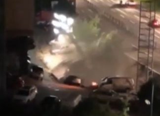 giant sinkhole swallows 21 cars in china in video