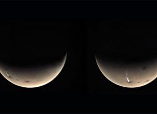 Mysterious cloud forms over Arsia Mons volcano on Mars, Mysterious cloud forms over Arsia Mons volcano on Mars picture, Mysterious cloud forms over Arsia Mons volcano on Mars august 2020