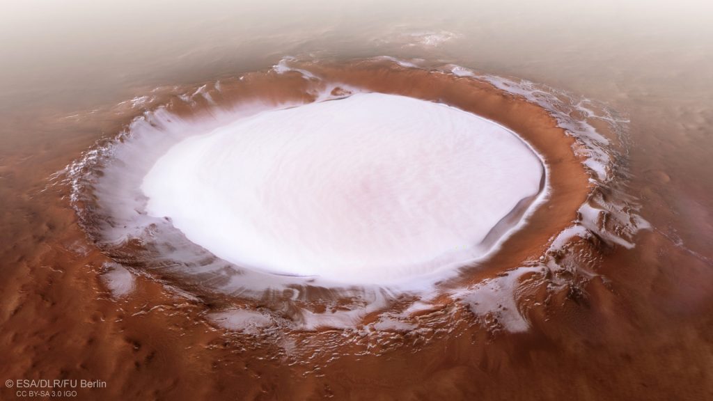 liquid water mars south pole
