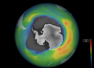 The 2020 ozone hole over Antarctica is one of the largest and deepest ever