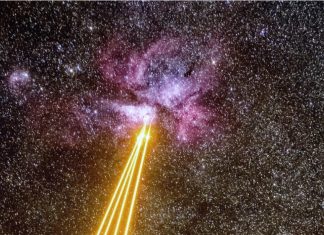 Earth is fighting a laser duel with the exploding Carina Nebula