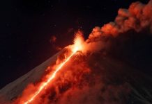 Klyuchevskaya Sopka volcano eruption in Kamchatka in November 2020