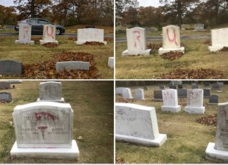 desecration of gravestones at the Ahavas Israel Cemetery in Grand Rapids, MI