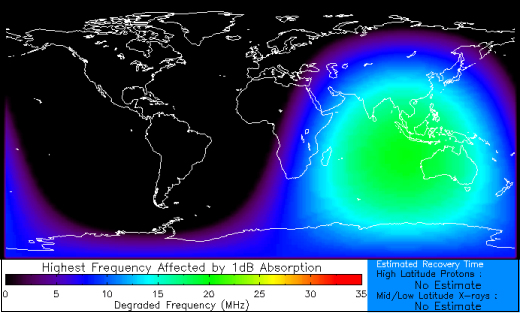 Shortwave blackout map caused by the November 8 C5-flare