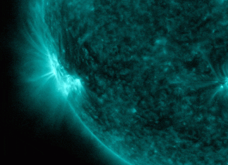 Sunspot AR2785 erupted during the late hours of Nov. 23rd (2335 UT), producing a C4-class solar flare.