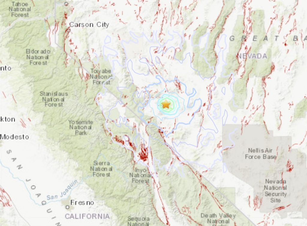 M5.1 earthquake Nevada on December 1 2020