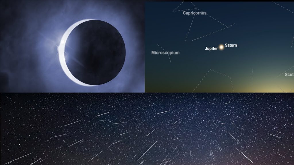geminid solar eclipse jupiter saturn conjunction december 2020, Geminid meteor shower and solar eclipse takes place on Dec 14th... And don't forget the Jupiter-Saturn conjunction on December 21 2020