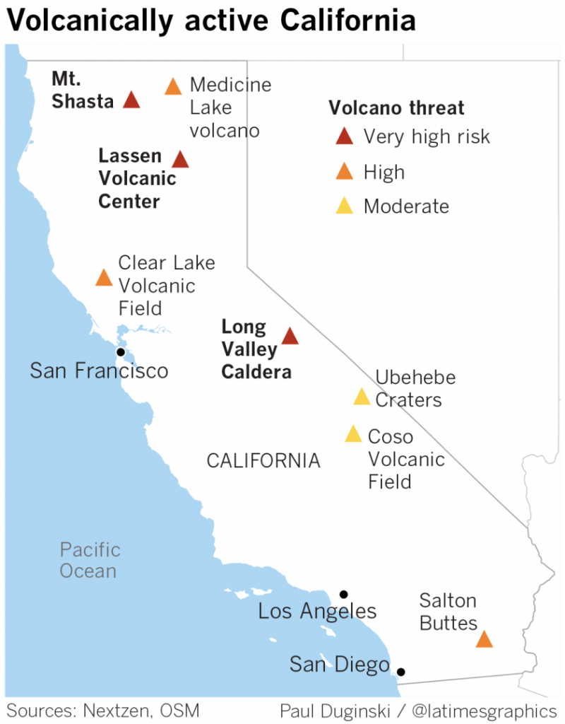 long valley caldera volcanic risk