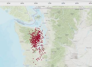 Thousands of small earthquakes hit the Cascadia subduction zone during new slow slip event in 2020