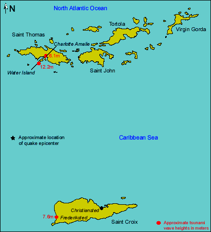 The 1867 Virgin Island Tsunami, M5.4 earthquake caribbean, M5.4 earthquake Virgin Island january 2021