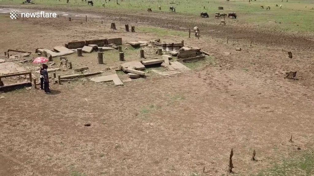 Lost temple reappears 42 years after being submerged amid drought and low rainfall in Thailand