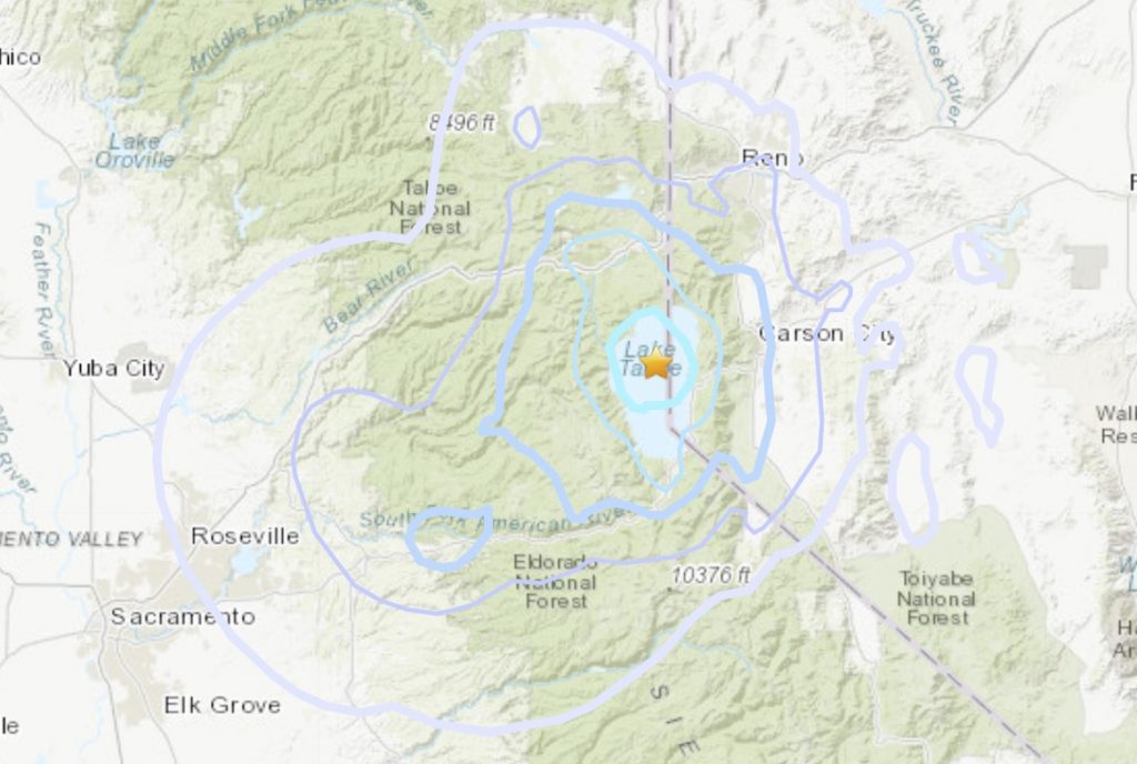 Lake Tahoe earthquake swarm april 25 2021