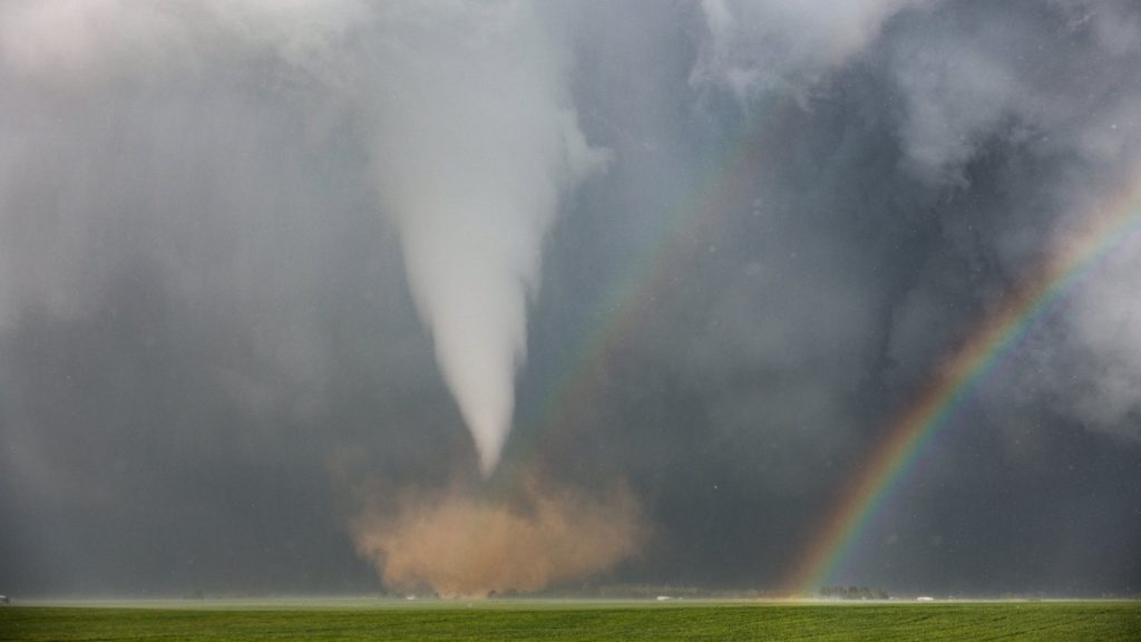 tornado and double rainbow, tornado and double rainbow texas, tornado and double rainbow video, Tornado and double rainbow in Vernon, Texas on April 23, 2021