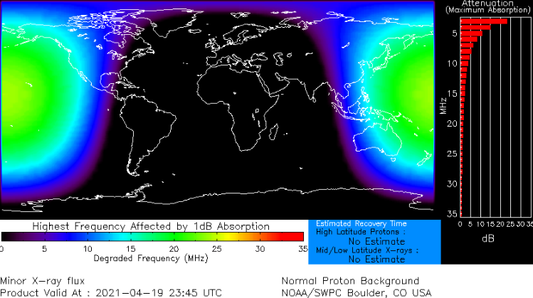blackout map m1 solar flare april 19 2021