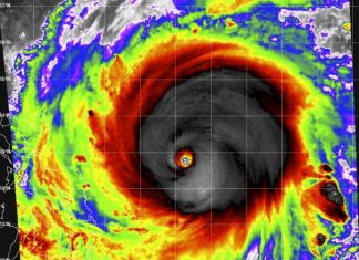 Surigae is now the strongest typhoon on record for April as it approaches the Philippines - sustained winds of 180mph
