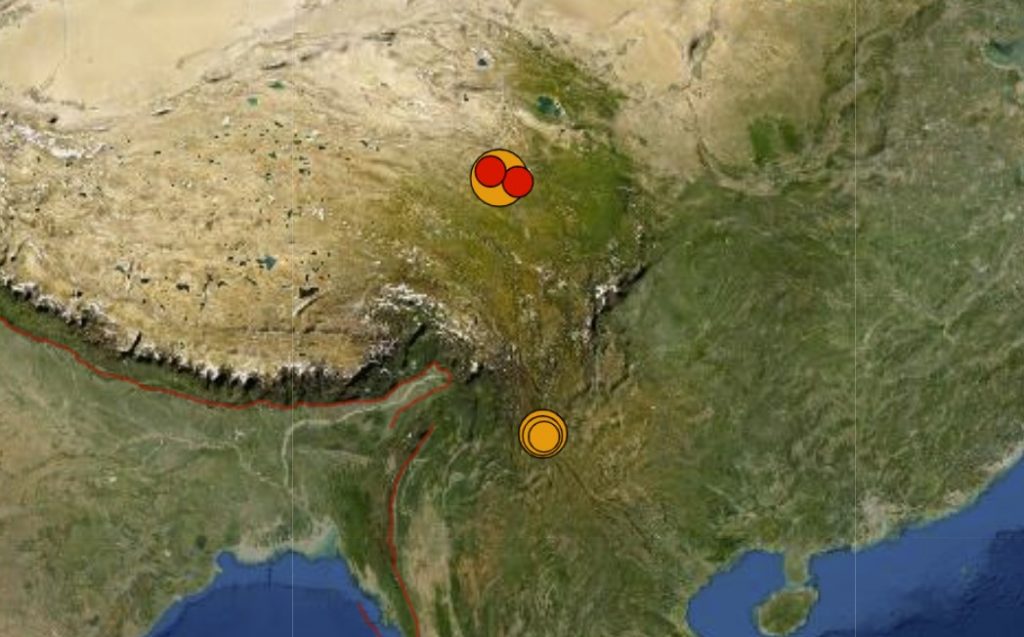 M7.4 and M6.1 earthquakes hit China on May 21, M7.4 and M6.1 earthquakes hit China on May 21 video, M7.4 and M6.1 earthquakes hit China on May 21 photo, M7.4 and M6.1 earthquakes hit China on May 21 map