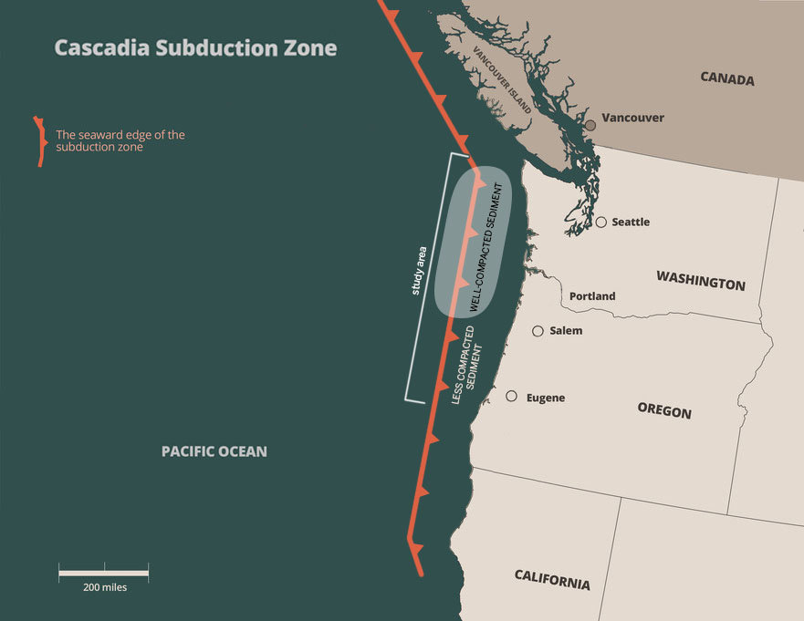 cascadia subduction zone, cascadia subduction zone map, map of cascadia subduction zone 