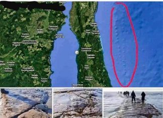 mysterious geology, mysterious road sakhalin island, mystery road appears from underwater off sakhalin island russia