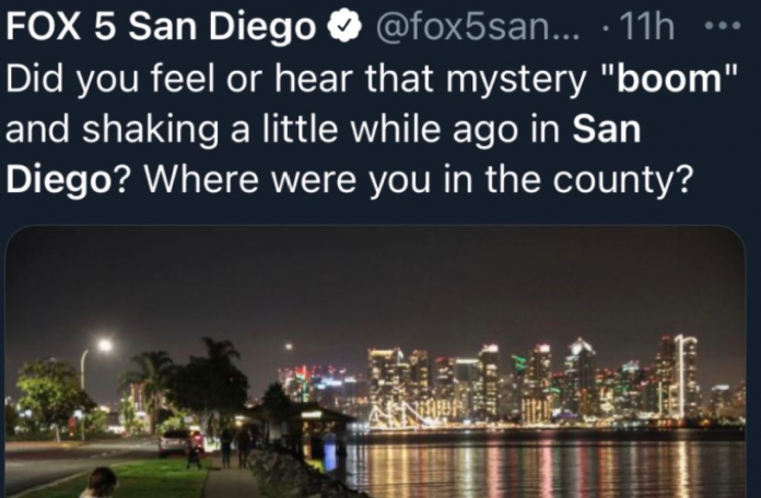 mysterious sonic boom san diego