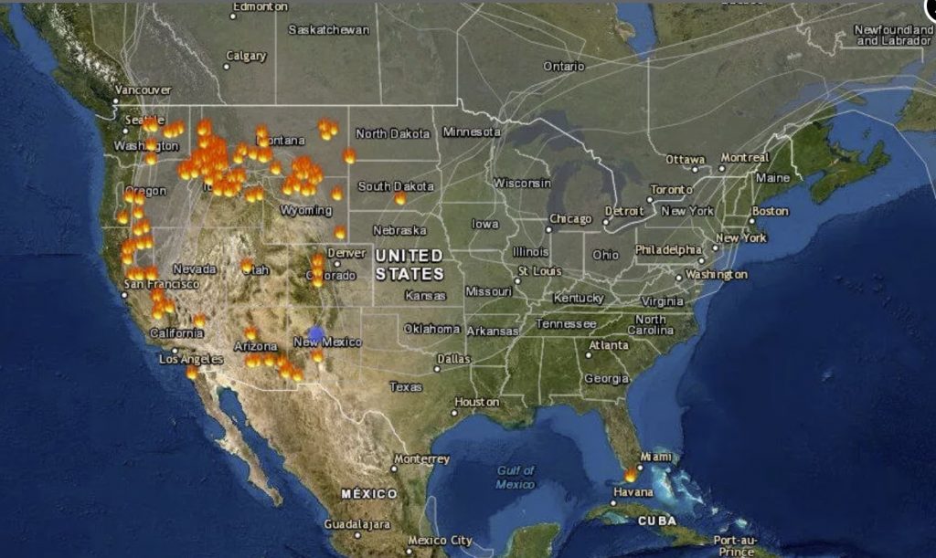 Wildfire smoke now covers much of the United States