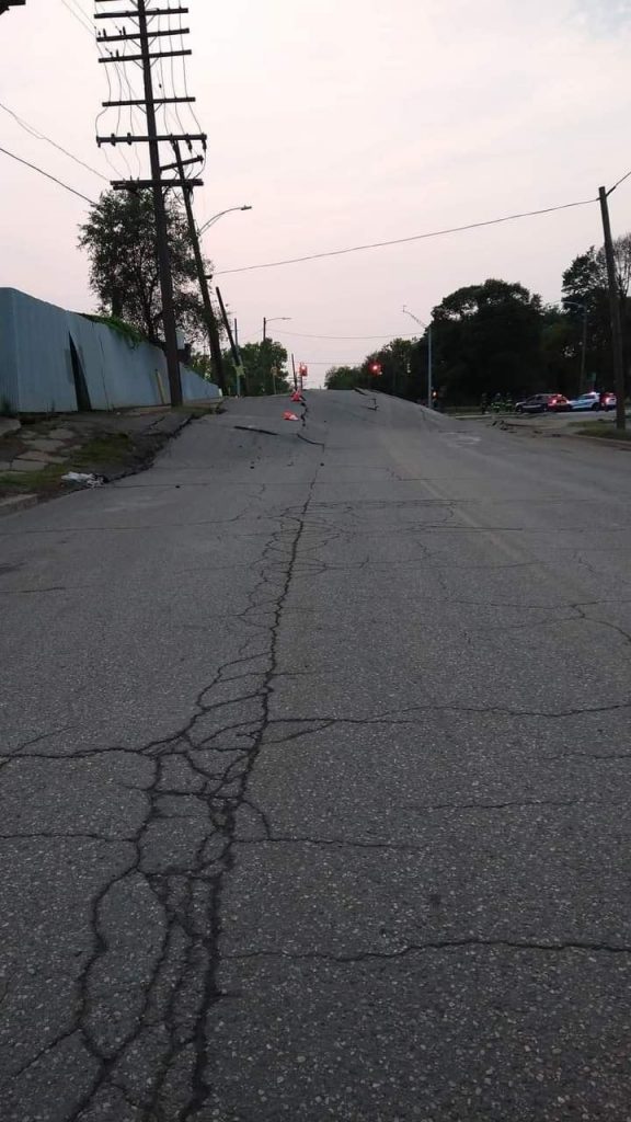 road buckling detroit, road buckling detroit video, road buckling detroit pictures, road buckling detroit september 2021, The cause of major road damage to a Southwest portion of Detroit is still under investigation after a street buckled