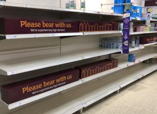 shortage supermarket empty shelves