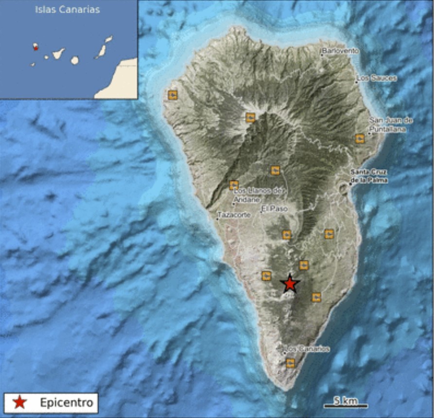 M5.0 earthquake La Palma October 30 2021