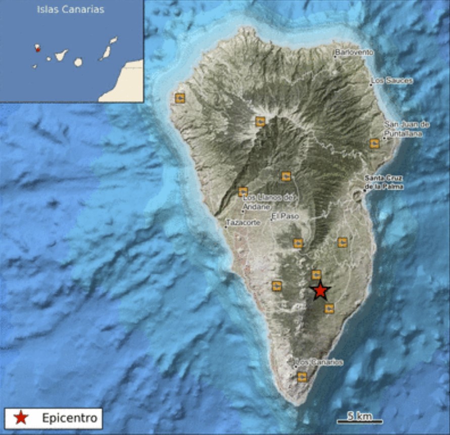 M5.0 earthquake La Palma October 31 2021
