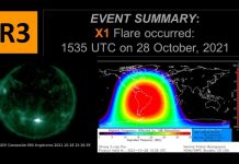 X-class solar flare on October 28 2021