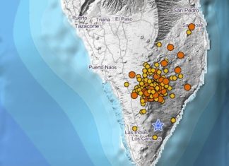 earthquake swarm south of La Palma Island