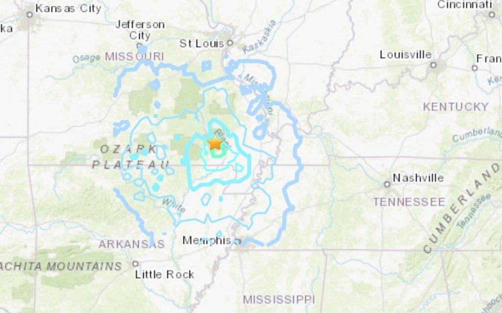 M4.0 earthquake hits Missouri New Madrid fault on November 17-18 2021
