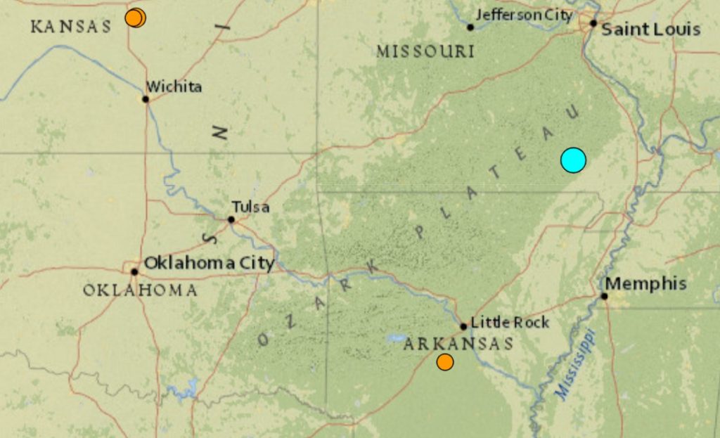 Earthquakes hit Missouri, Arkansas and Kansas on November 17-18