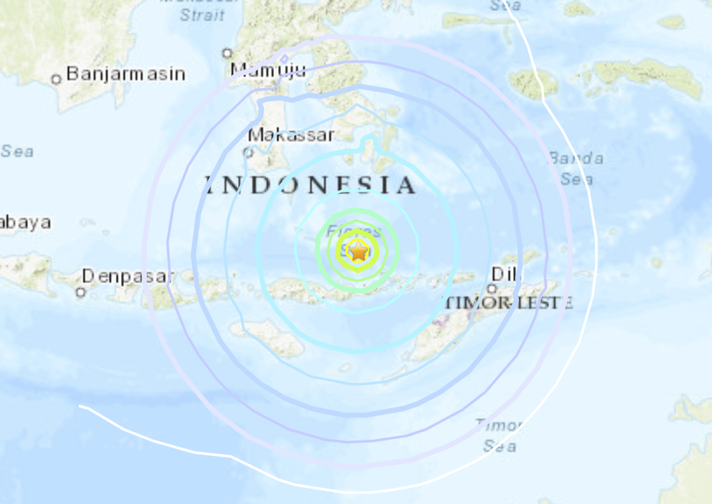 major M7.3 earthquake Indonesia December 14 2021