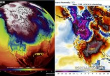 Christmas weather, Christmas day weather, Insane warmth for large parts of the USA while Alberta & BC in Canada enter brutal cold spell.