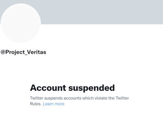 Project_Veritas Twitter account suspended